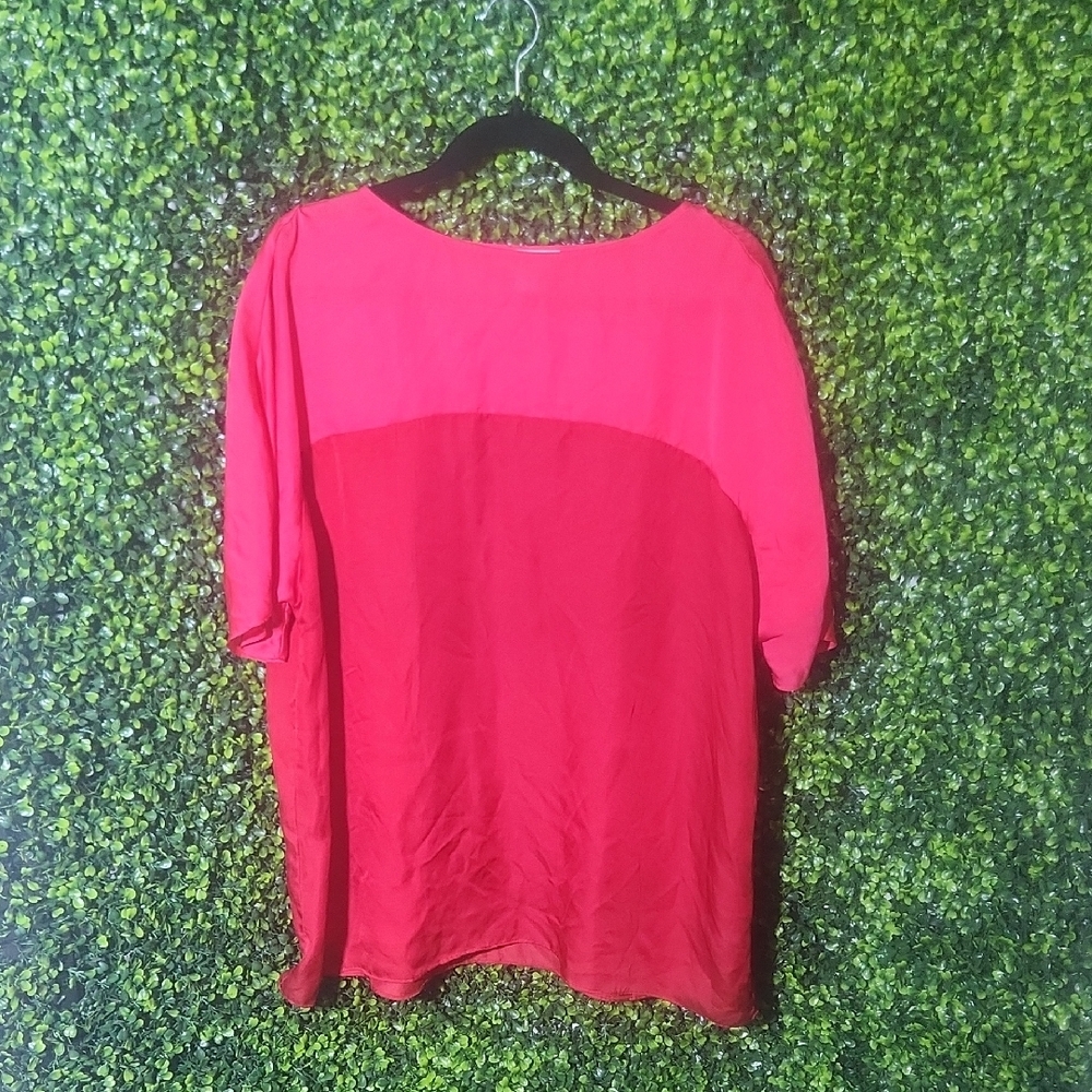 Pink and Red Blouse Women's Size 1X